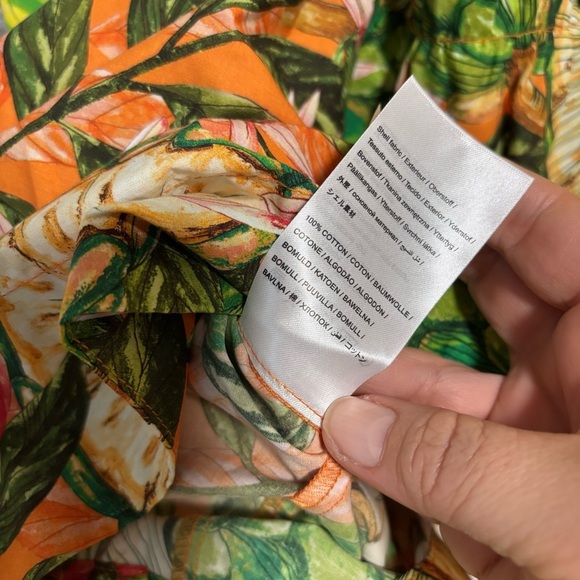 FARM RIO Caipirinha Tiered Printed Ruffle Sleeve Tropical Cotton Mini Dress NWT - Picture 16 of 16